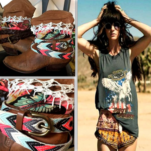 Vintage Shoes - Upcycled Vintage Genuine Leather Boho Boots